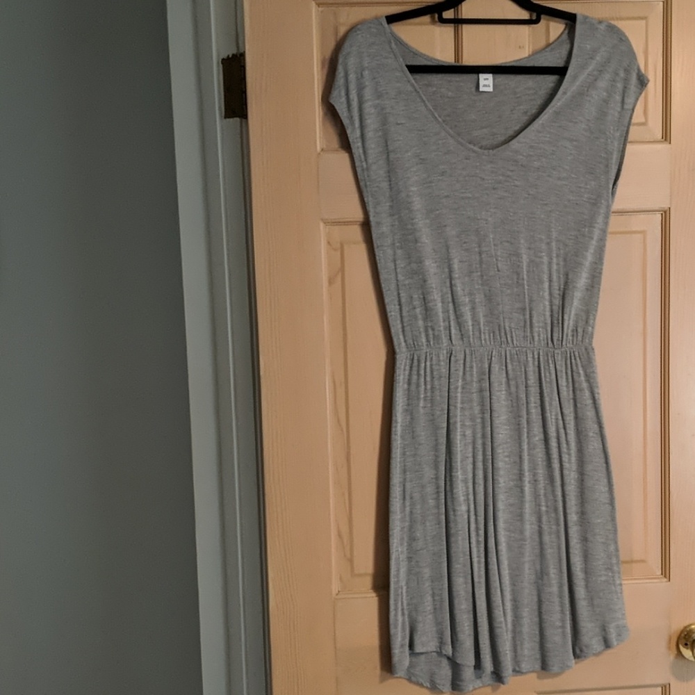 Grey Jersey Knit T-Shirt Dress